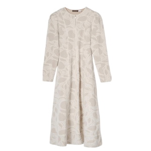 Mint Velvet Neutral Jacquard Zip Detail Midi Dress